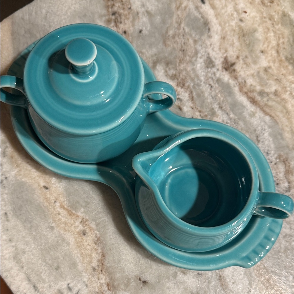 Fiestaware Sugar & Creamer set - turquoise